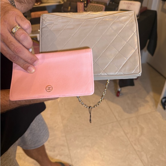 CHANEL Quilted Gray and Pink Crossbody Bag Set - Picture 1 of 1